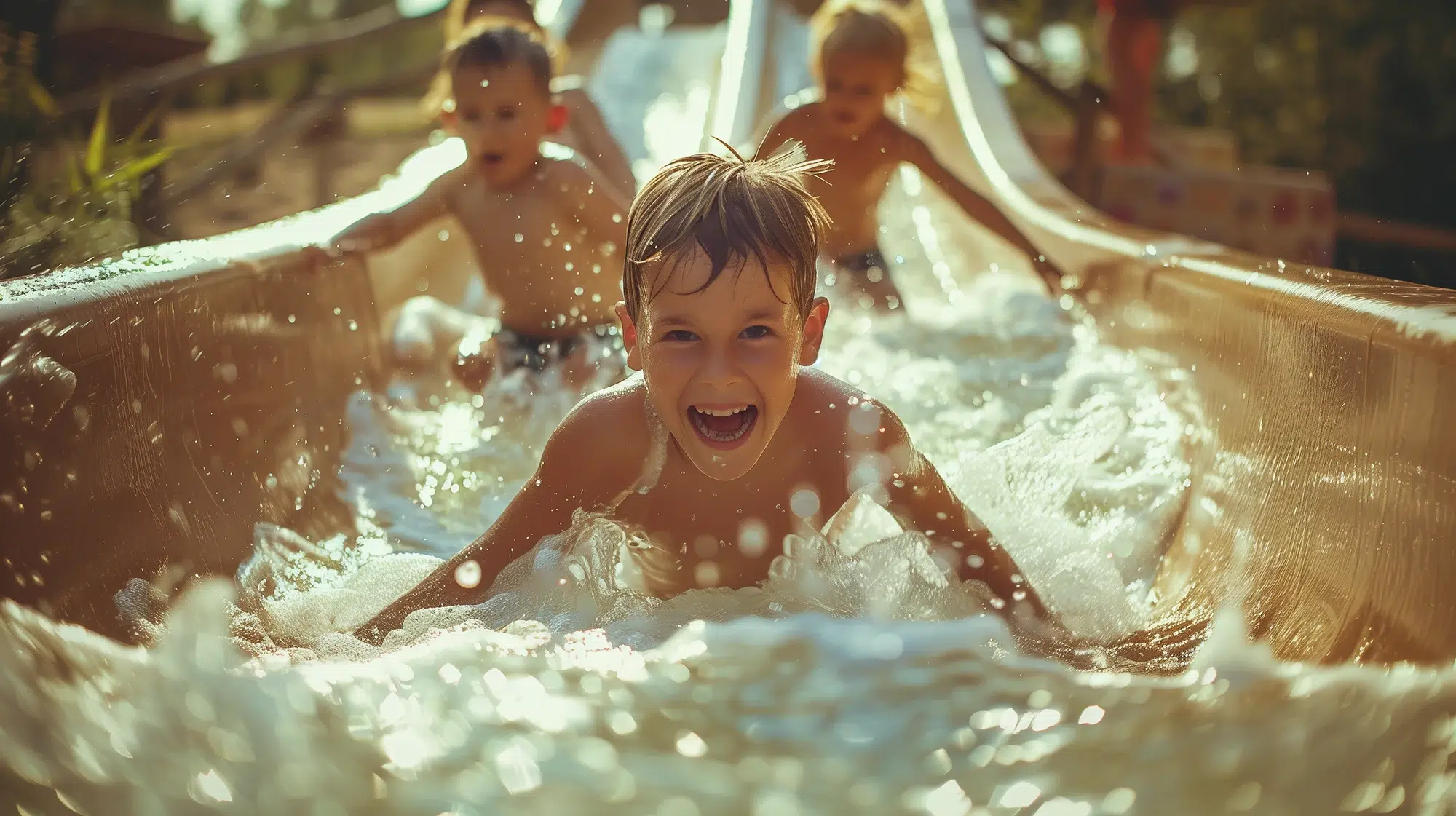 enfants parc aquatique toboggan