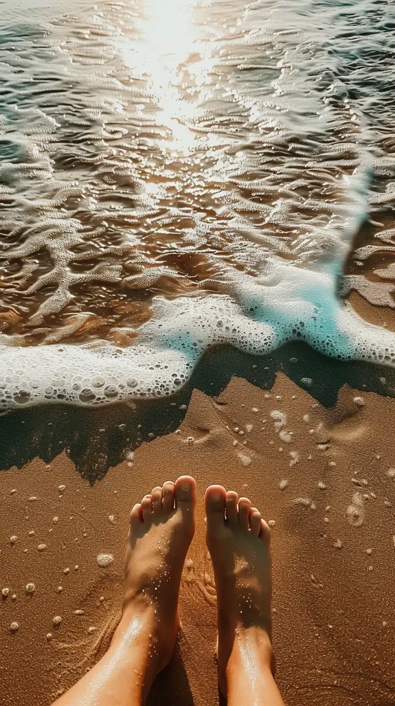 pieds bord mer