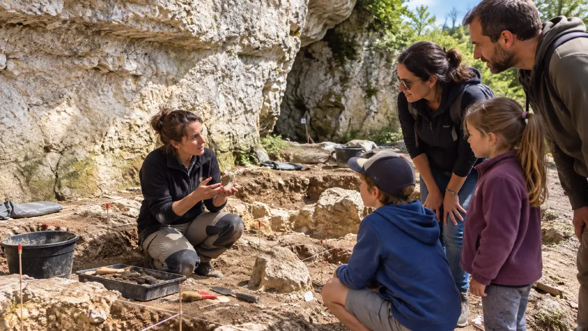 Visite guidée du gisement de fouilles de La Roche à Pierrot